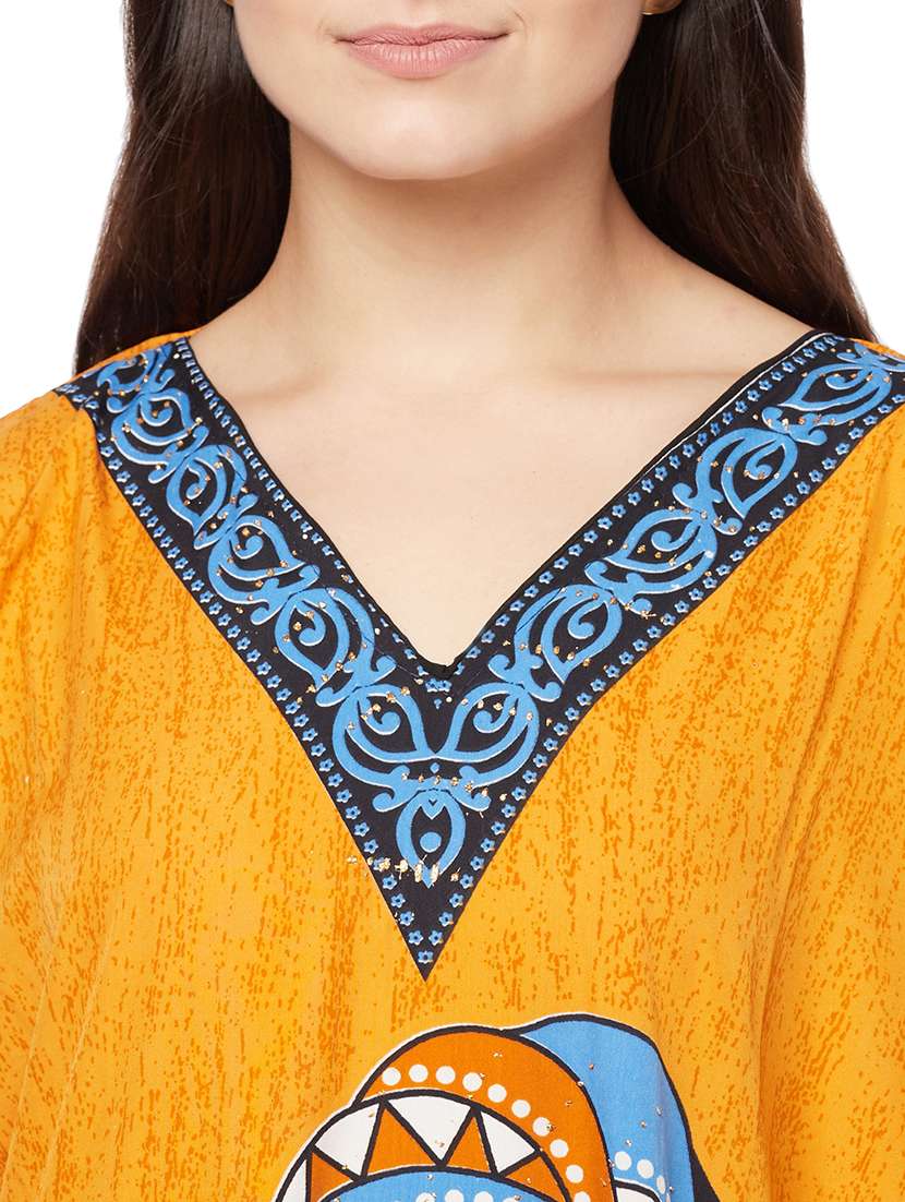v-neck printed kaftan maxi dress - 18334786 -  Standard Image - 5