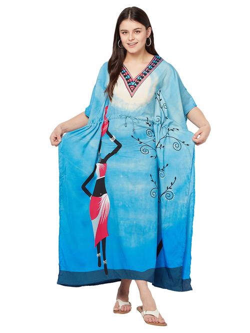 v-neck printed kaftan maxi dress - 18334791 -  Standard Image - 0