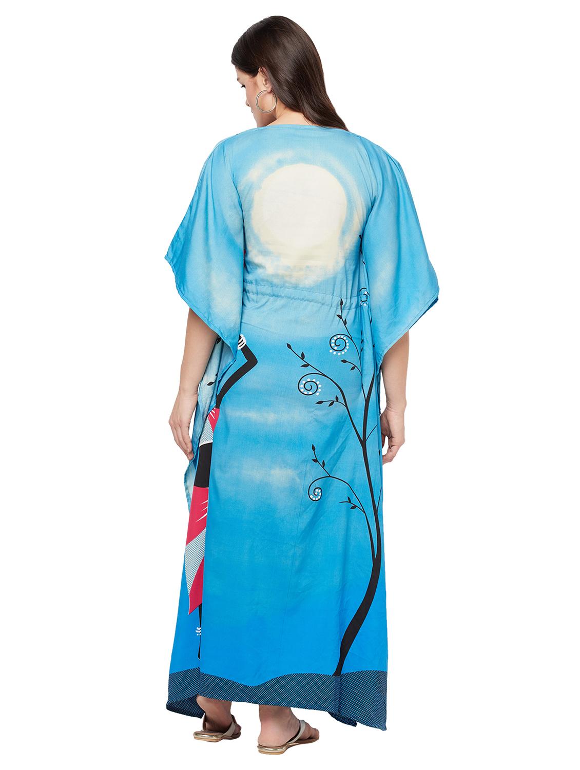 v-neck printed kaftan maxi dress - 18334791 - Standard Image - 3