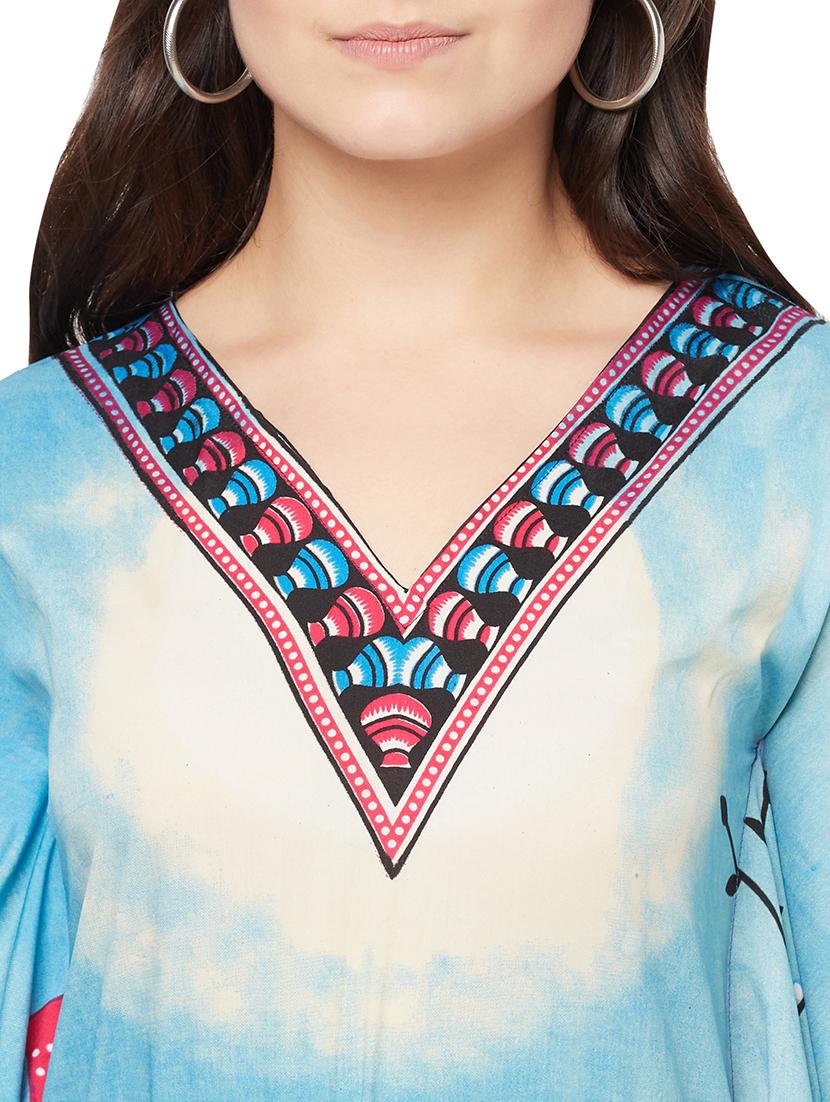 v-neck printed kaftan maxi dress - 18334791 - Standard Image - 5