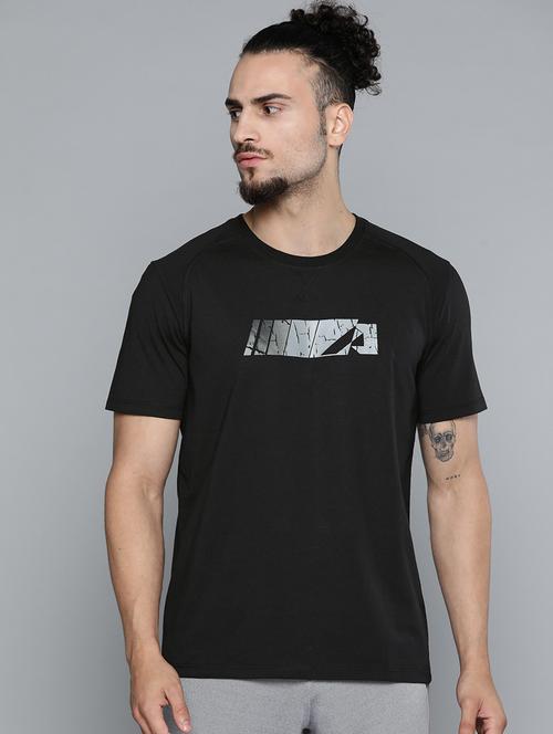 black chest print t-shirt - 18334850 - Standard Image - 0