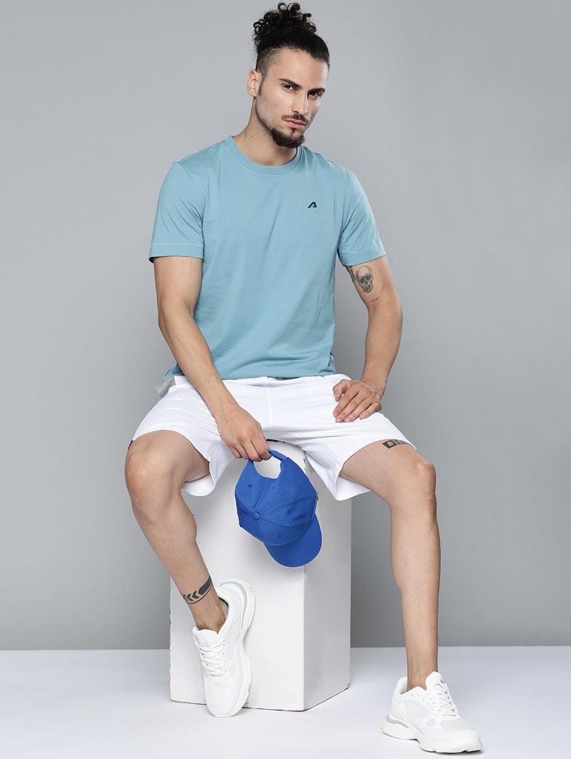 blue solid t-shirt - 18334851 - Standard Image - 3