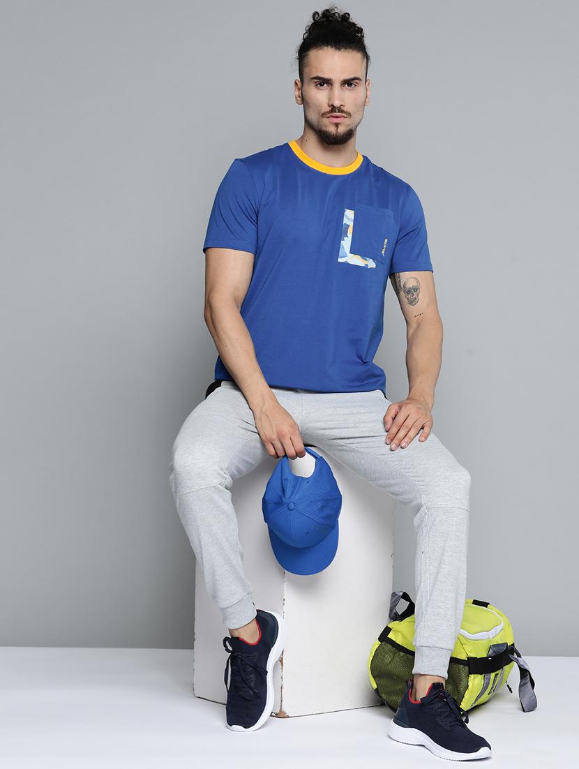 blue chest print t-shirt - 18334855 - Standard Image - 3