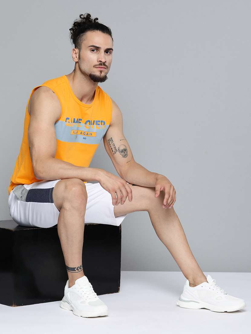 men yellow chest print t-shirt - 18334861 -  Standard Image - 3