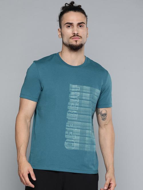 blue chest print t-shirt - 18334864 - Standard Image - 0