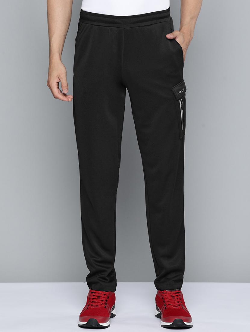 black solid  full length track pant - 18334887 -  Zoom Image - 0