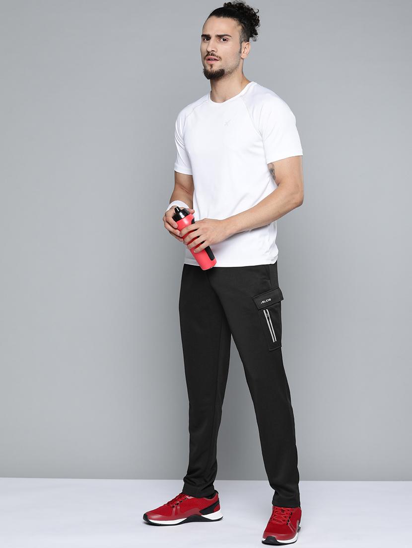 black solid full length track pant - 18334887 - Standard Image - 3