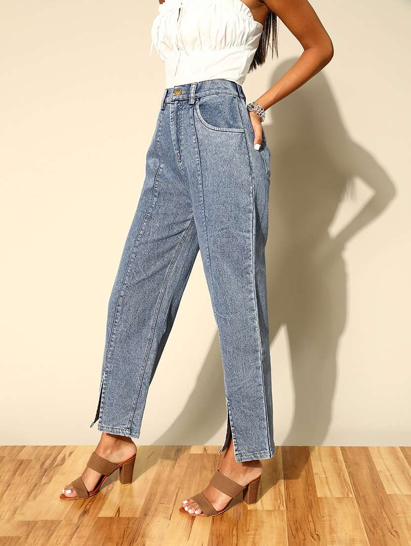 women's plain straight fit jeans