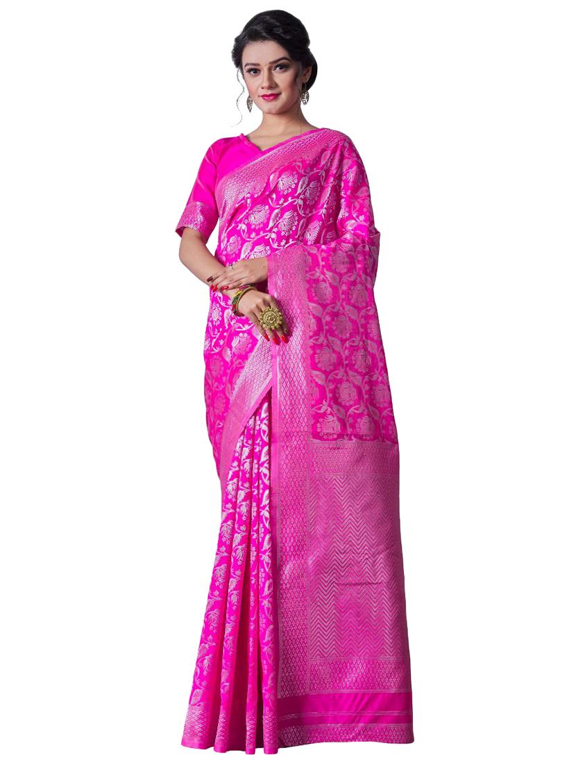 jacquard work banarasi saree with blouse - 18335707 - Zoom Image - 0
