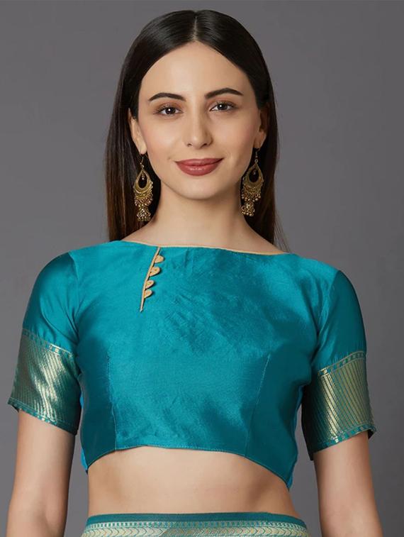 jacquard work banarasi saree with blouse - 18335711 - Standard Image - 3