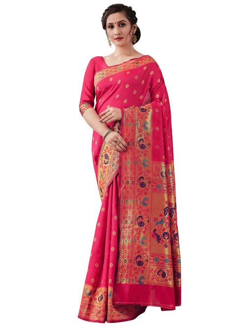 jacquard work banarasi saree with blouse - 18335717 - Standard Image - 0