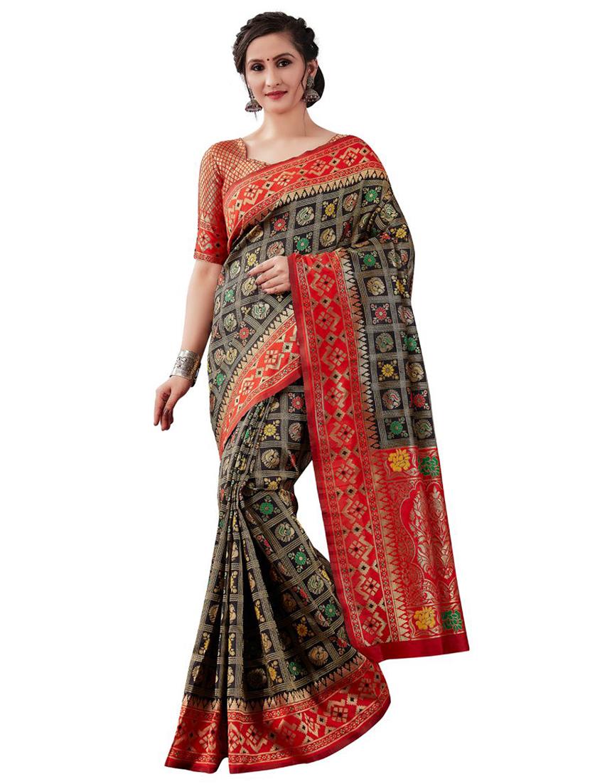 jacquard work banarasi saree with blouse - 18335720 - Zoom Image - 0