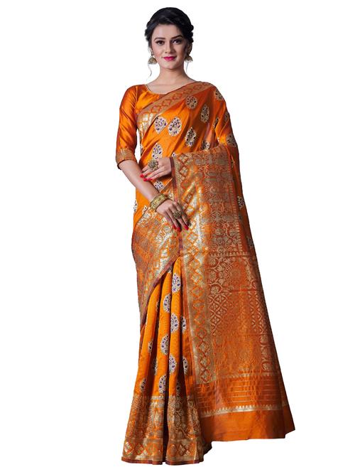 jacquard work banarasi saree with blouse - 18335727 - Standard Image - 0