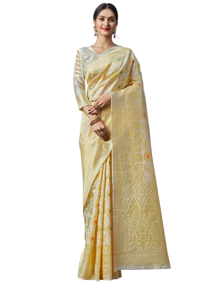 jacquard work banarasi saree with blouse - 18335729 -  Zoom Image - 0