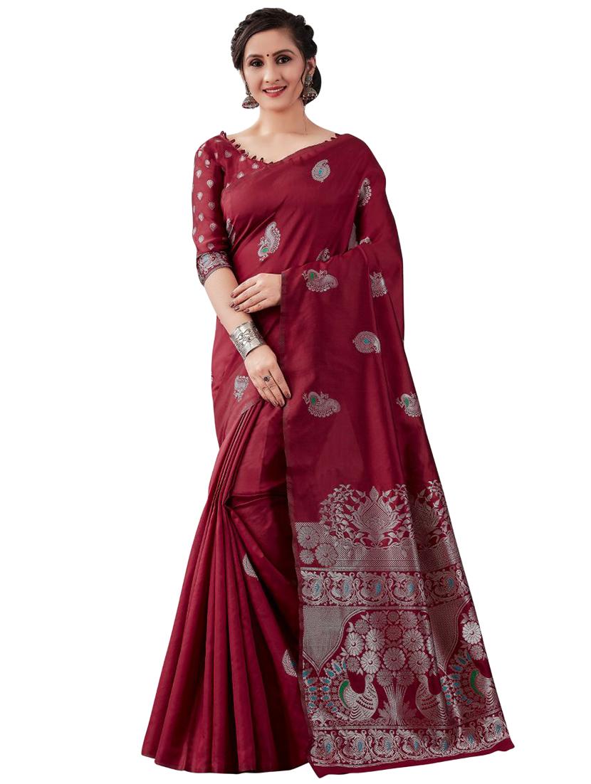 jacquard work banarasi saree with blouse - 18335738 - Zoom Image - 0