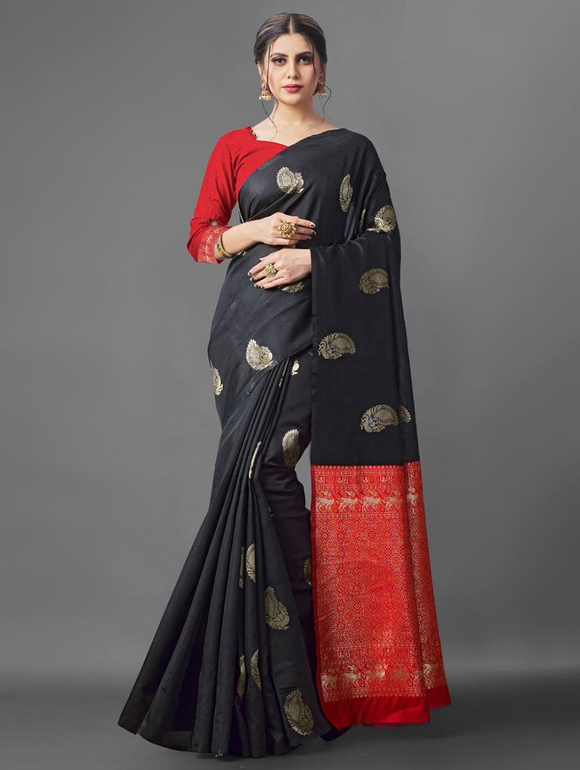 jacquard work banarasi saree with blouse - 18335740 - Zoom Image - 0