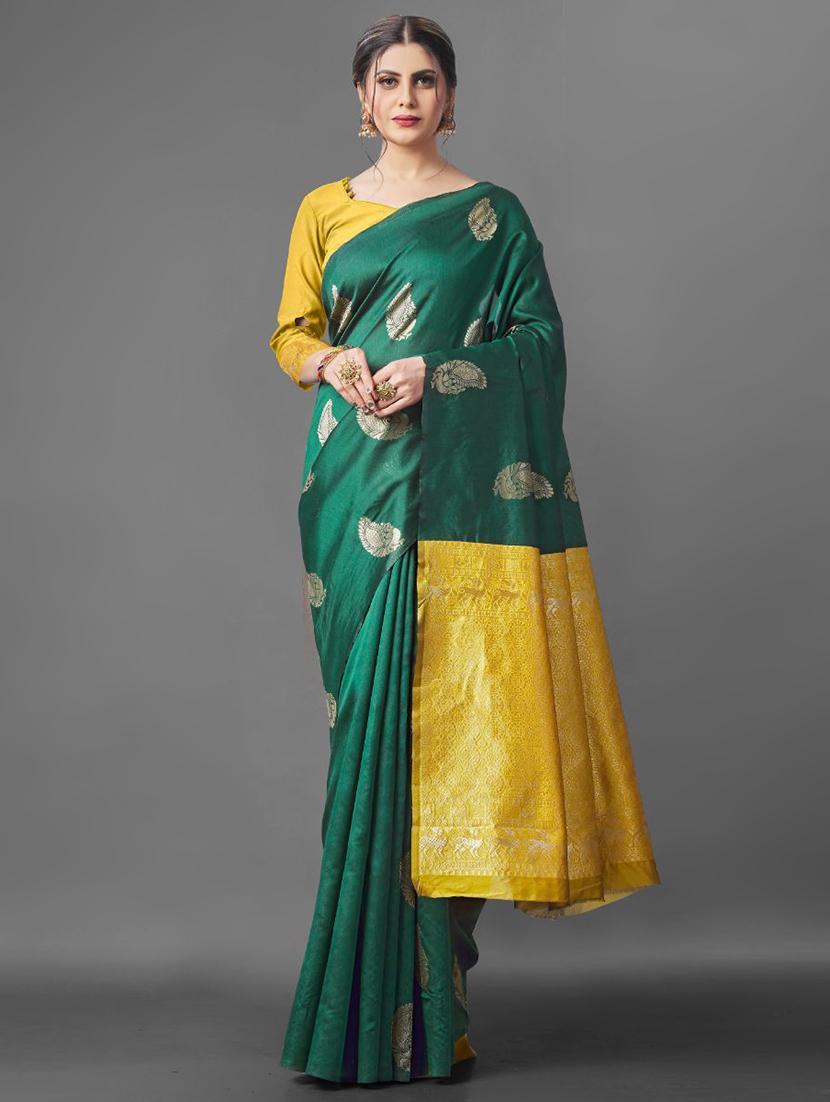 jacquard work banarasi saree with blouse - 18335741 - Zoom Image - 0