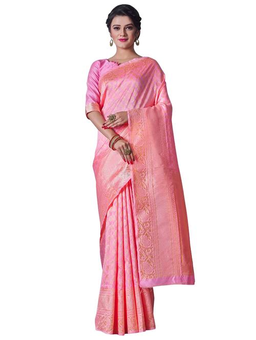 jacquard work banarasi saree with blouse - 18335750 - Standard Image - 0