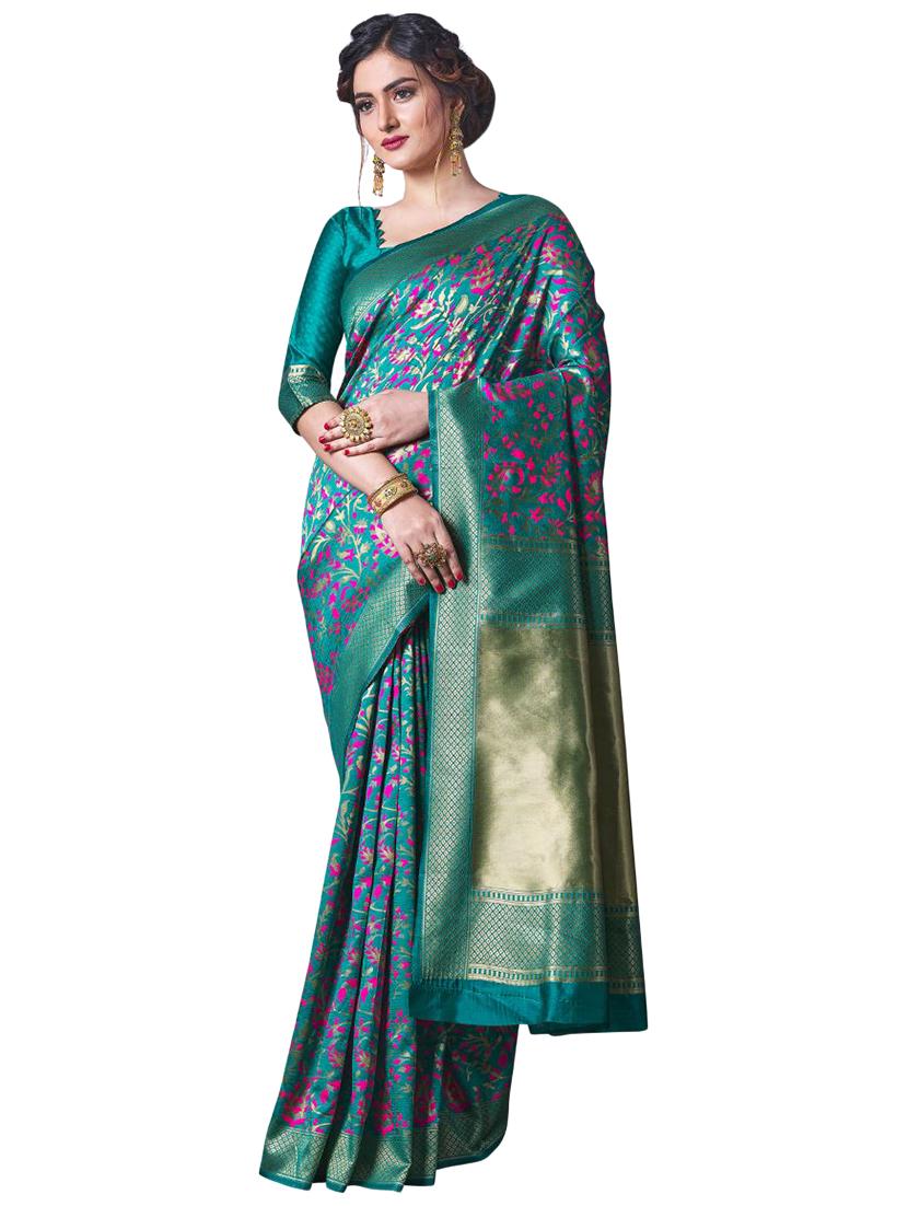 jacquard work banarasi saree with blouse - 18335755 - Zoom Image - 0