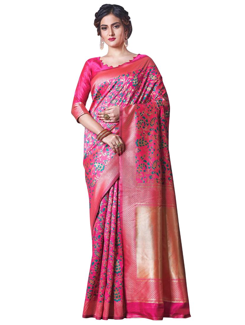 jacquard work banarasi saree with blouse - 18335757 - Zoom Image - 0