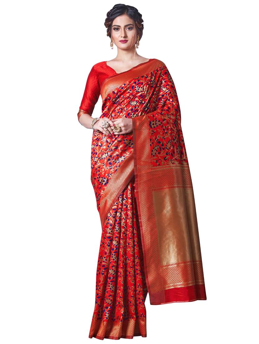 jacquard work banarasi saree with blouse - 18335758 -  Zoom Image - 0