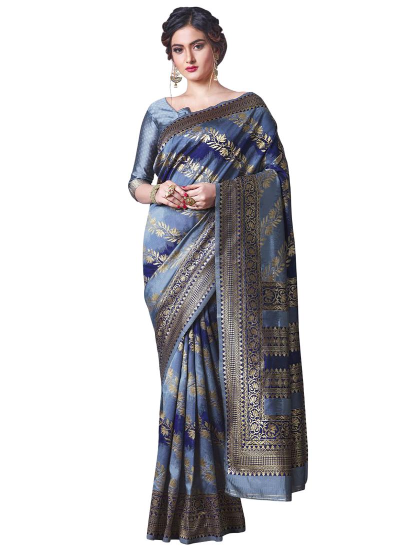 jacquard work banarasi saree with blouse - 18335760 -  Zoom Image - 0