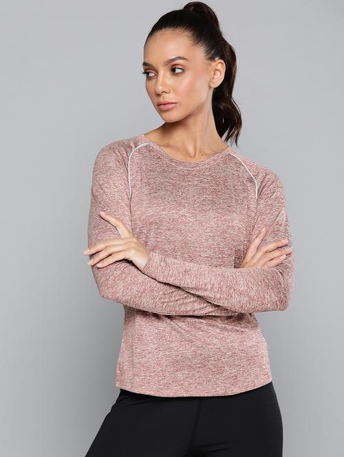 raglan sleeved melange sports tee - 18335781 - Standard Image - 0