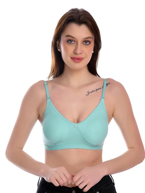 turquoise blue solid regular bra - 18335829 - Standard Image - 0