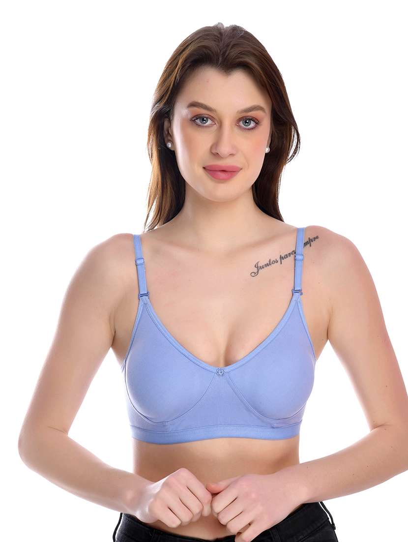 light blue solid regular bra - 18335831 - Zoom Image - 0