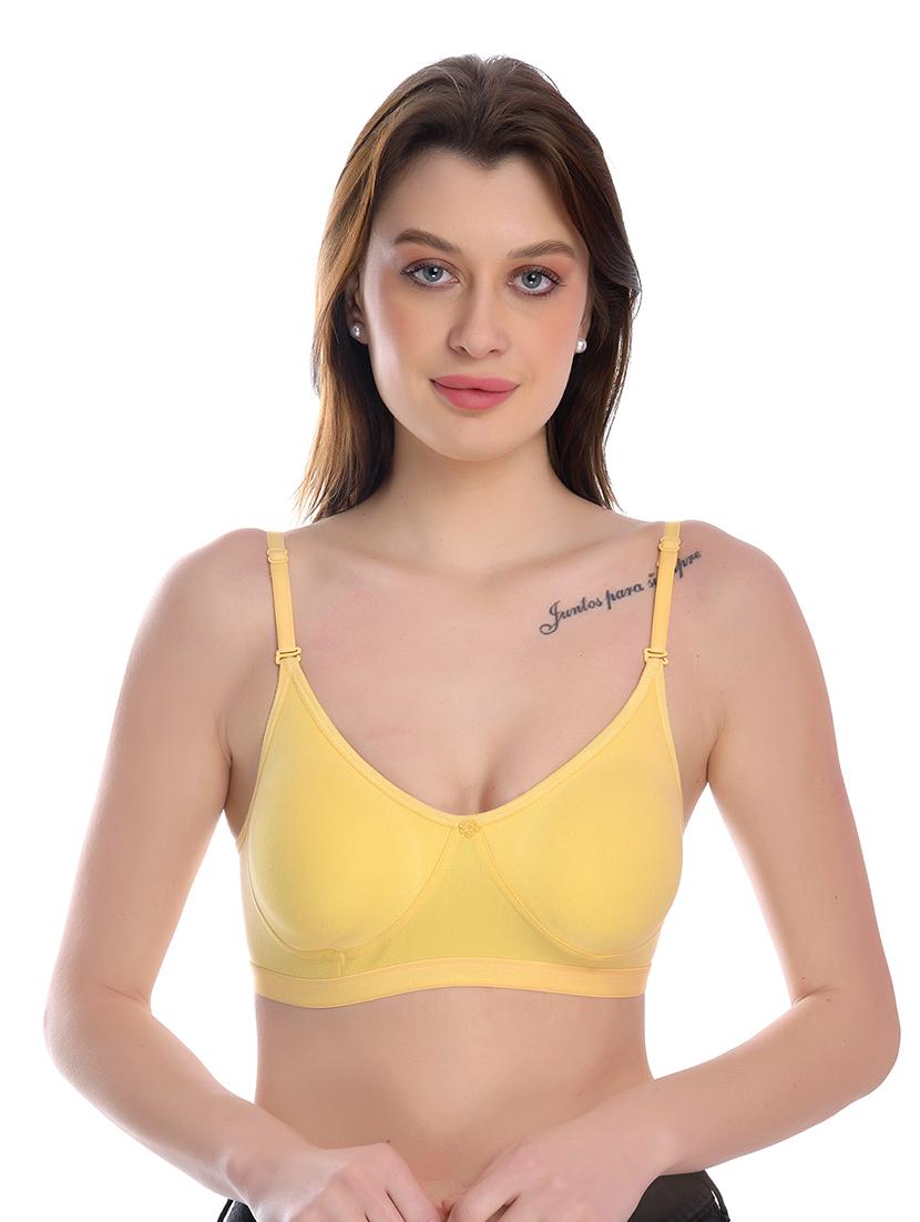 yellow solid regular bra - 18335832 - Zoom Image - 0