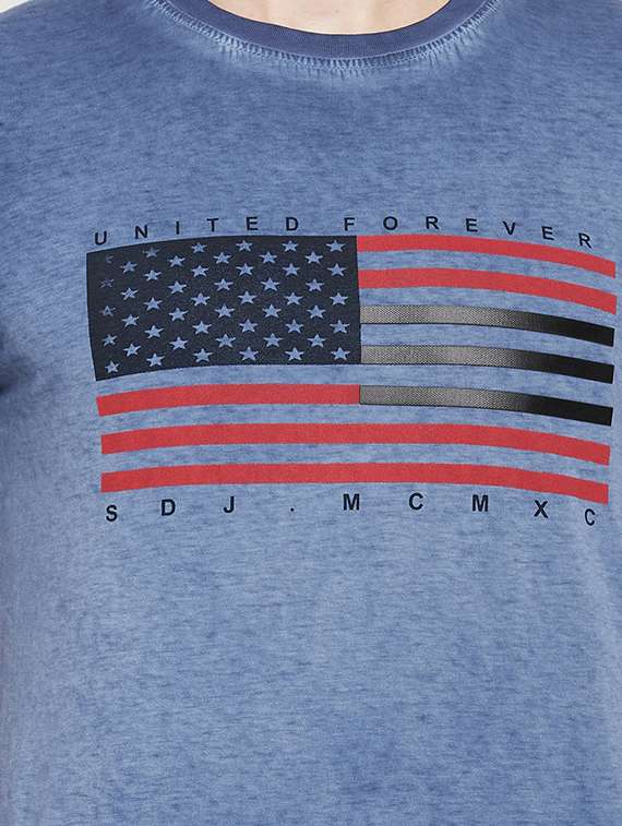 navy blue all over print t-shirt - 18335857 -  Standard Image - 3