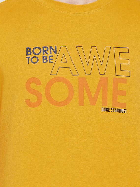 yellow chest print t-shirt - 18335888 - Standard Image - 3