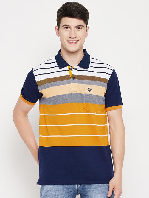 yellow striped polo t-shirt - 18335893 -  Standard Image - 0