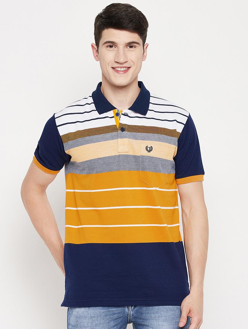 yellow striped polo t-shirt - 18335893 -  Zoom Image - 0