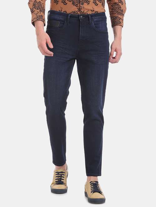 dark blue stone washed denim jean - 18336341 - Standard Image - 0