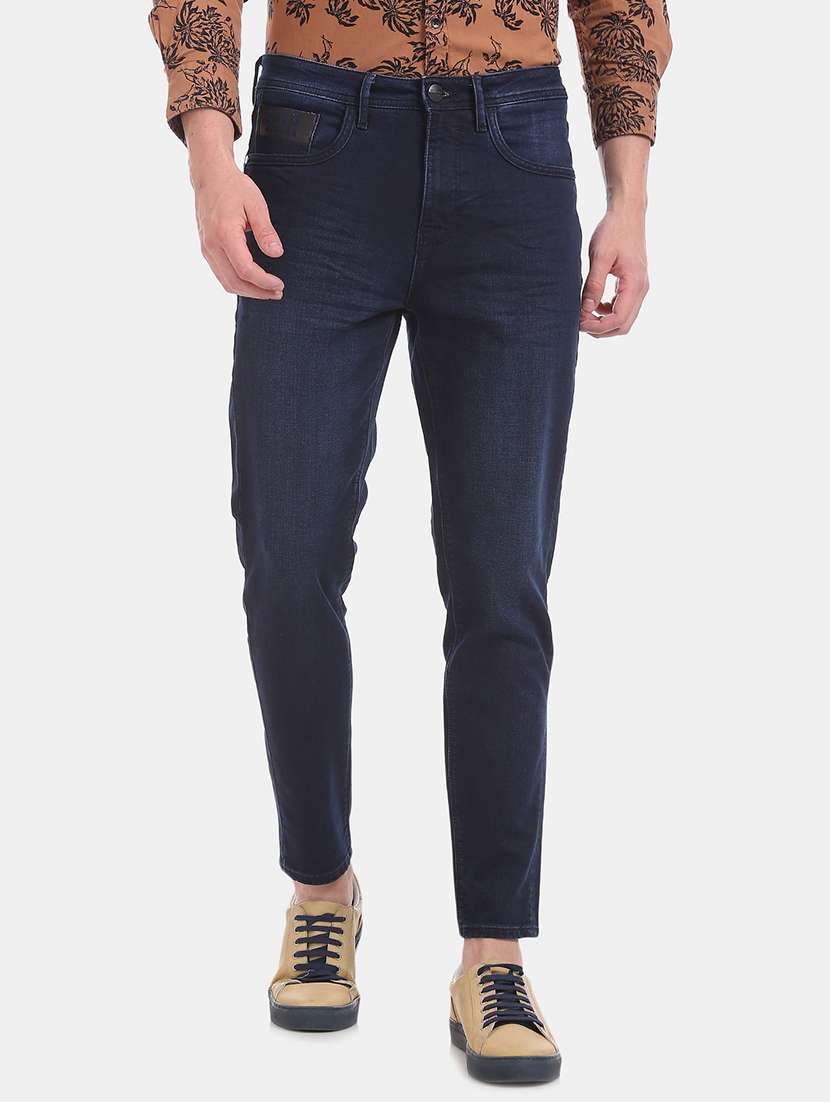 dark blue stone washed denim jean - 18336341 - Zoom Image - 0