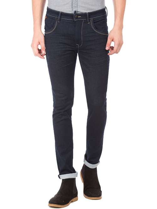 dark blue stone washed denim jean - 18336829 - Standard Image - 0