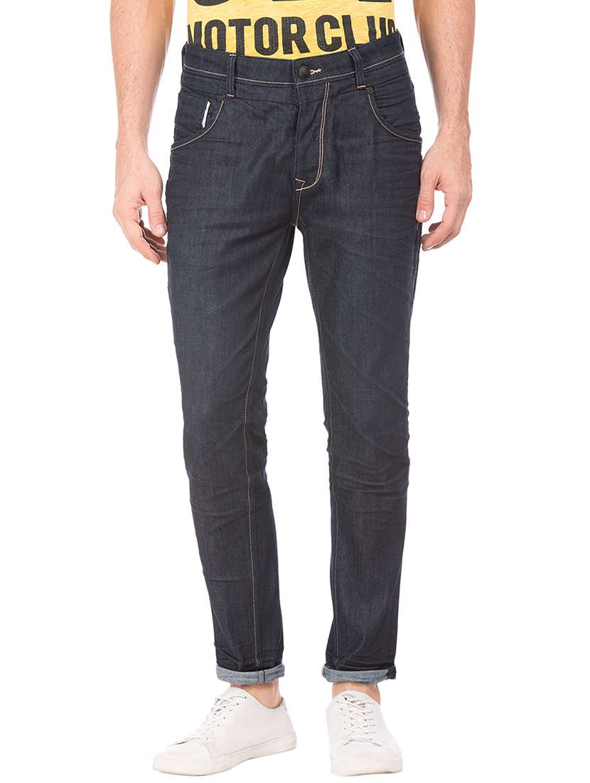 dark blue stone washed denim jean - 18336831 - Zoom Image - 0