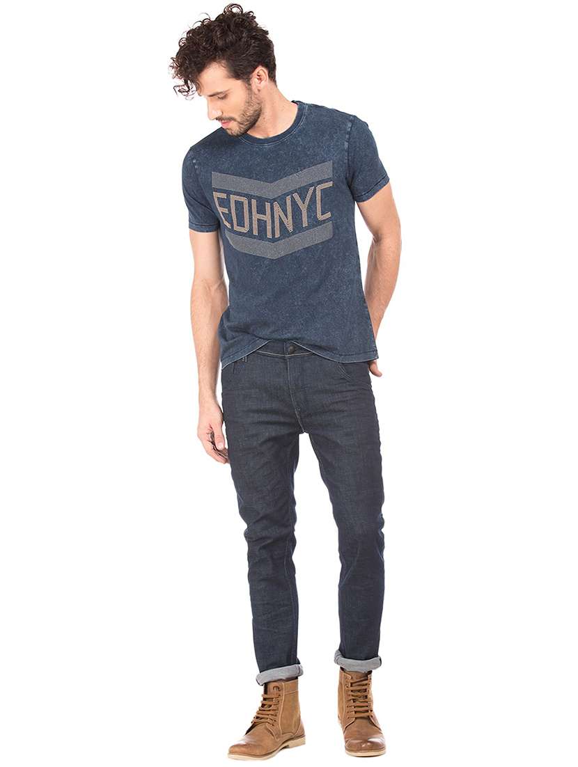dark blue stone washed denim jean - 18336832 -  Standard Image - 3