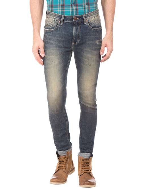 dark blue stone washed denim jean - 18336835 - Standard Image - 0