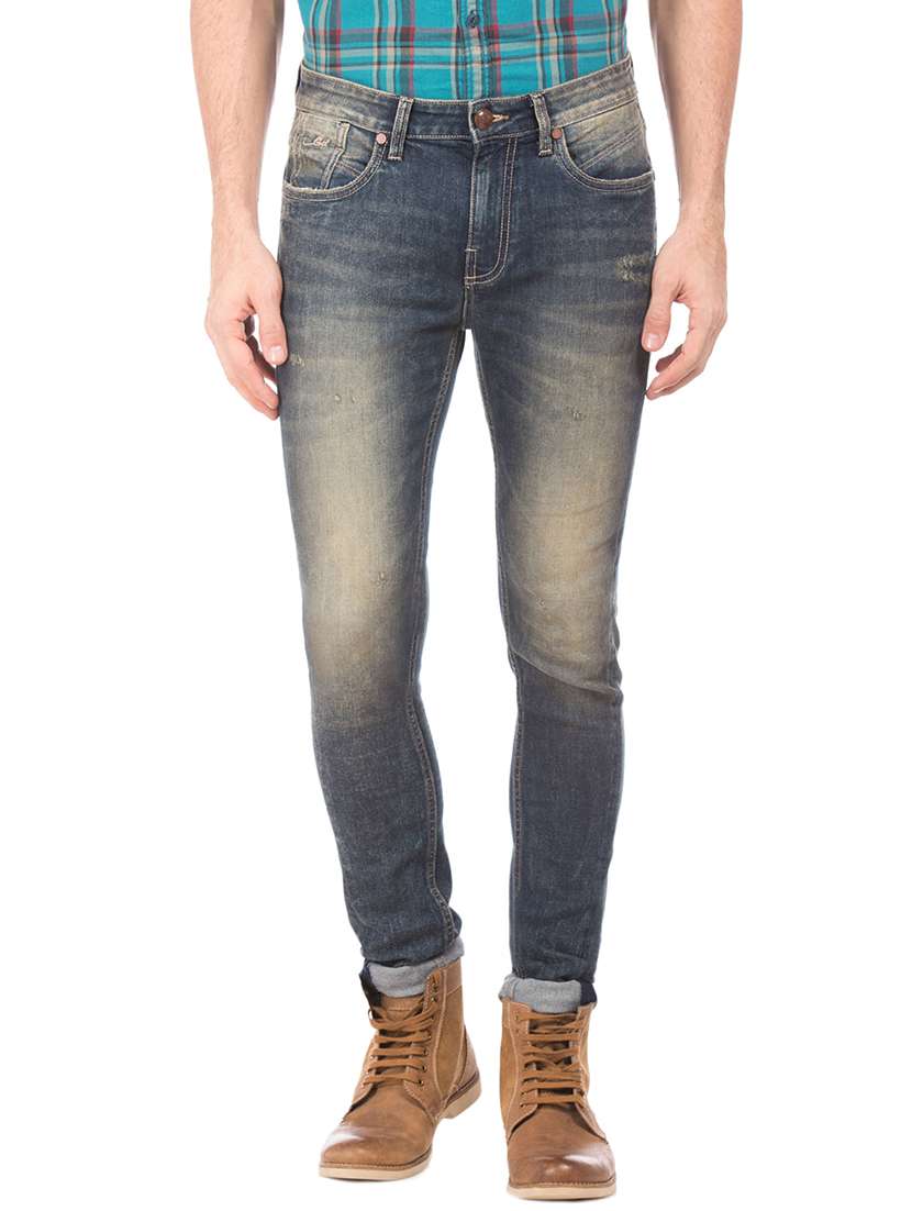dark blue stone washed denim jean - 18336835 - Zoom Image - 0