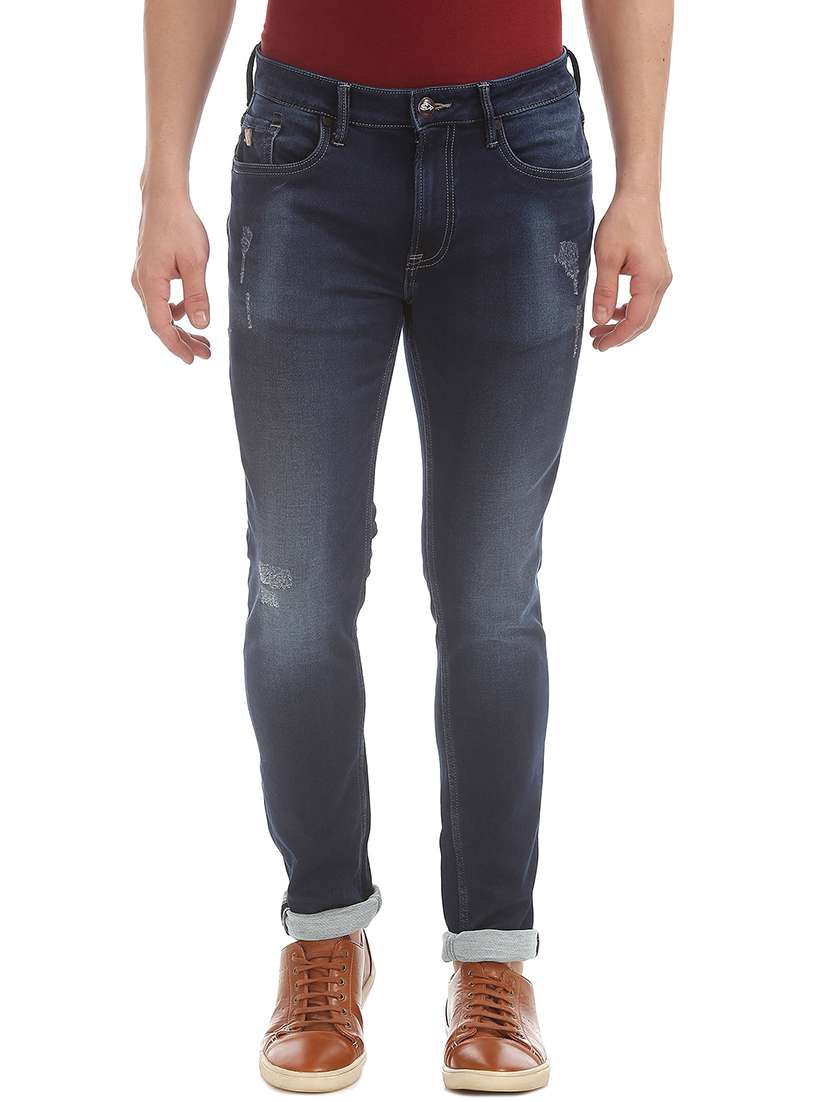 dark blue stone washed denim jean - 18336836 - Zoom Image - 0