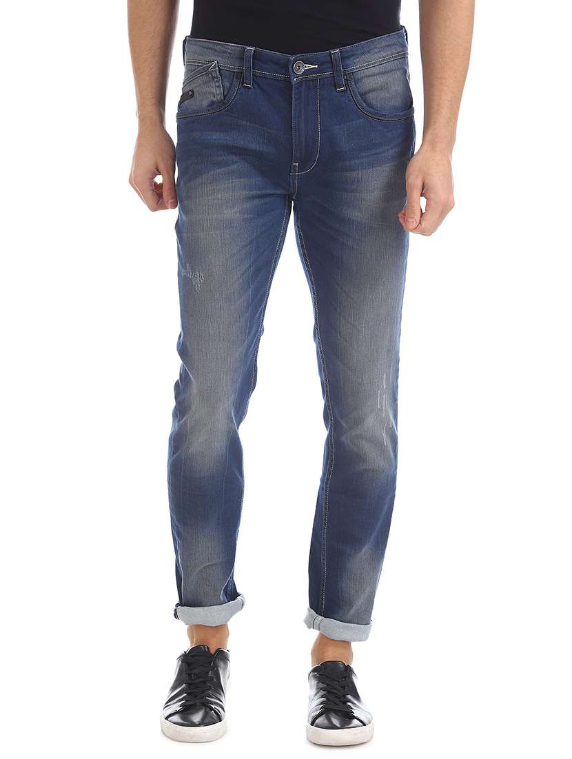 dark blue stone washed denim jean - 18336841 - Zoom Image - 0
