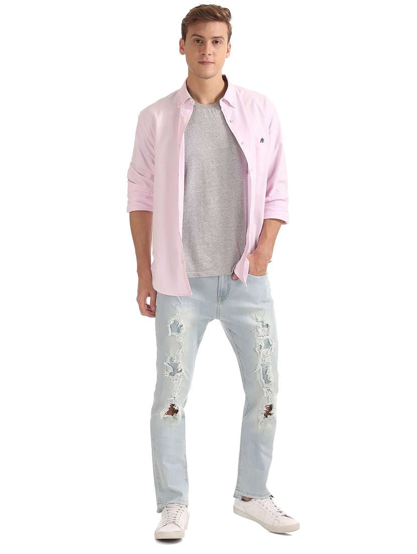 light blue solid washed jean - 18336845 -  Standard Image - 3