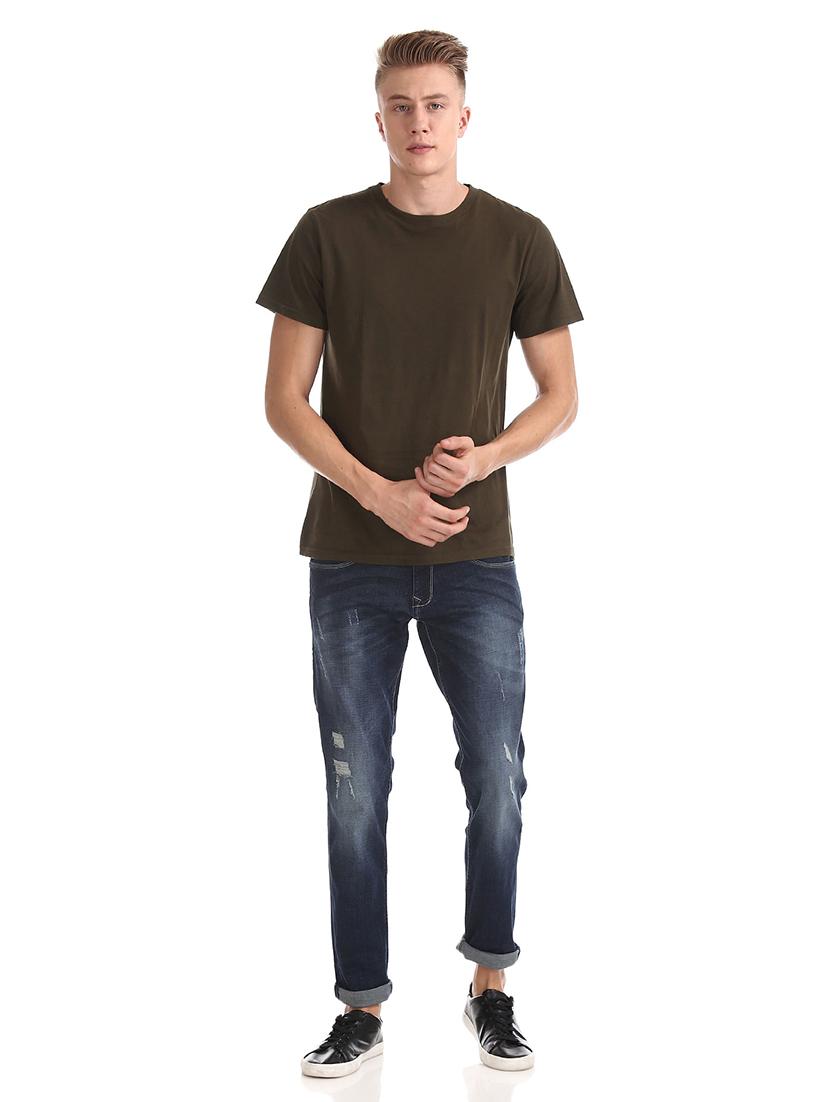 dark blue solid washed jean - 18336846 - Standard Image - 3