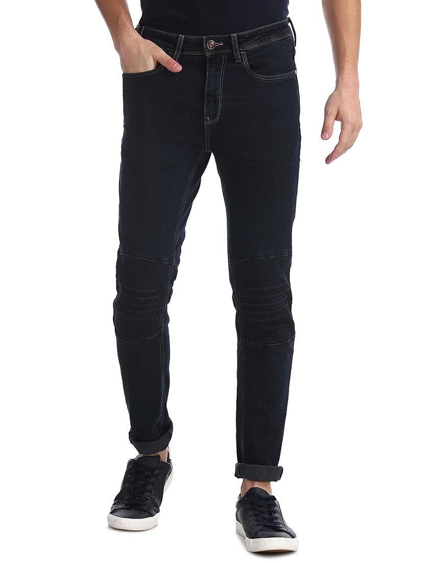 dark blue solid washed jean - 18336851 - Zoom Image - 0