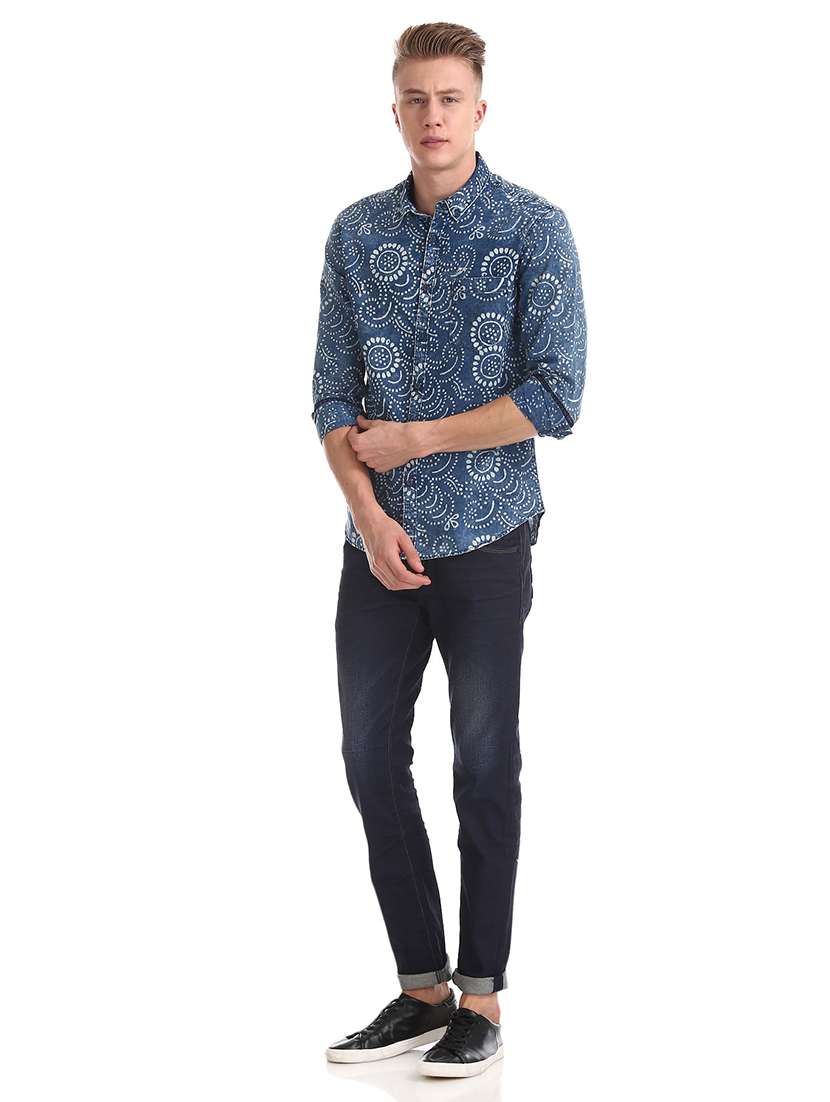 dark blue solid washed jean - 18336852 - Standard Image - 3