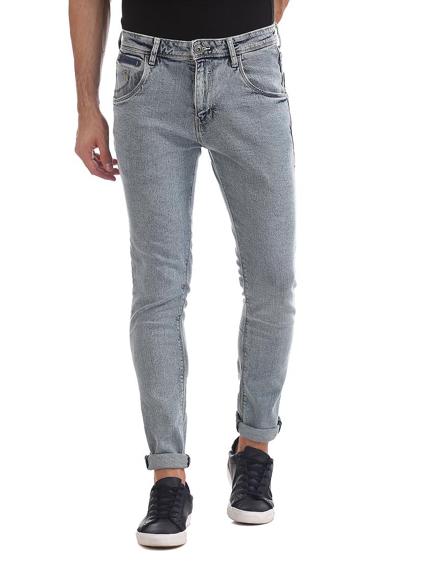 blue solid washed jean - 18336853 - Zoom Image - 0