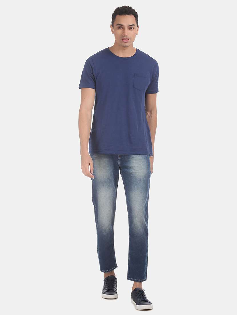 dark blue solid washed jean - 18336862 - Standard Image - 3