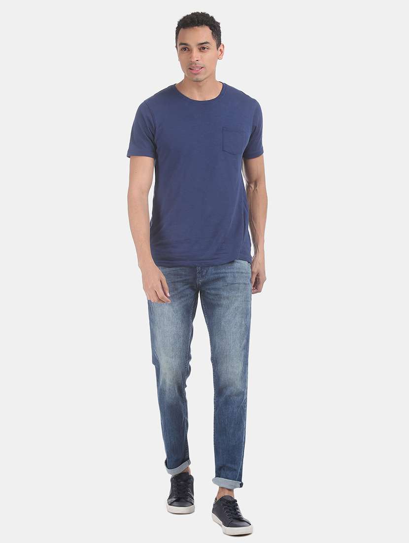 dark blue solid washed jean - 18336864 - Standard Image - 3
